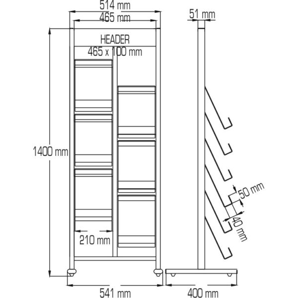 Stairs Brochure Stand "6 A4" - Image 4