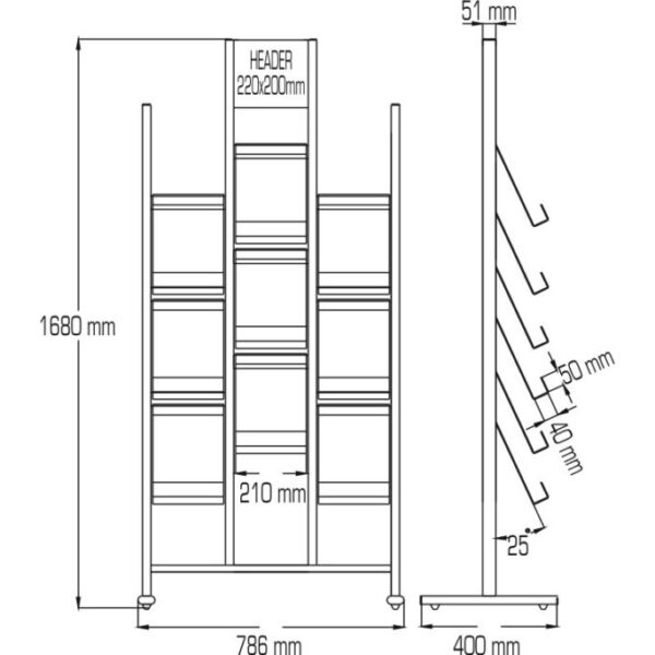 Stairs Brochure Stand "9 A4" - Image 4